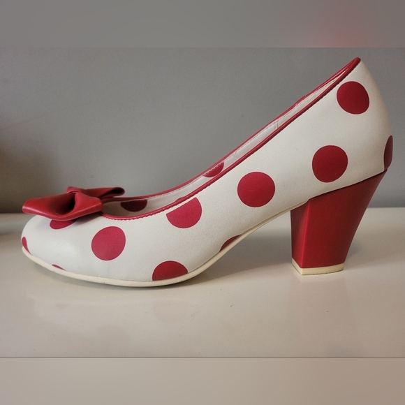Lola Ramona Red And White Polka Dot Heels, VGUC, Size 39 - Picture 6 of 11